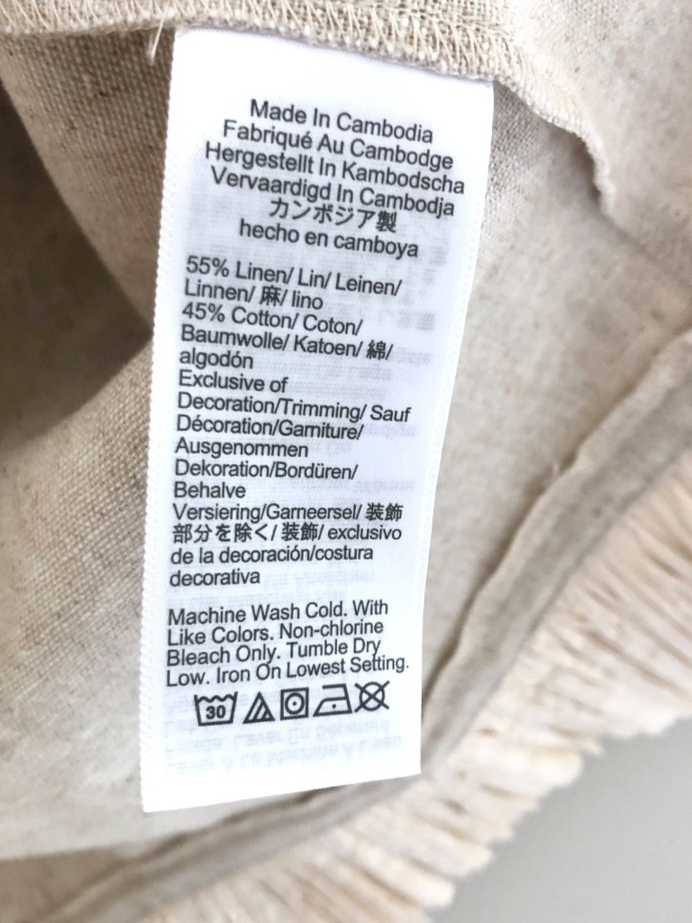J.Crew Factory Straw-trim Linen-blend Shell - Picture 3 of 4